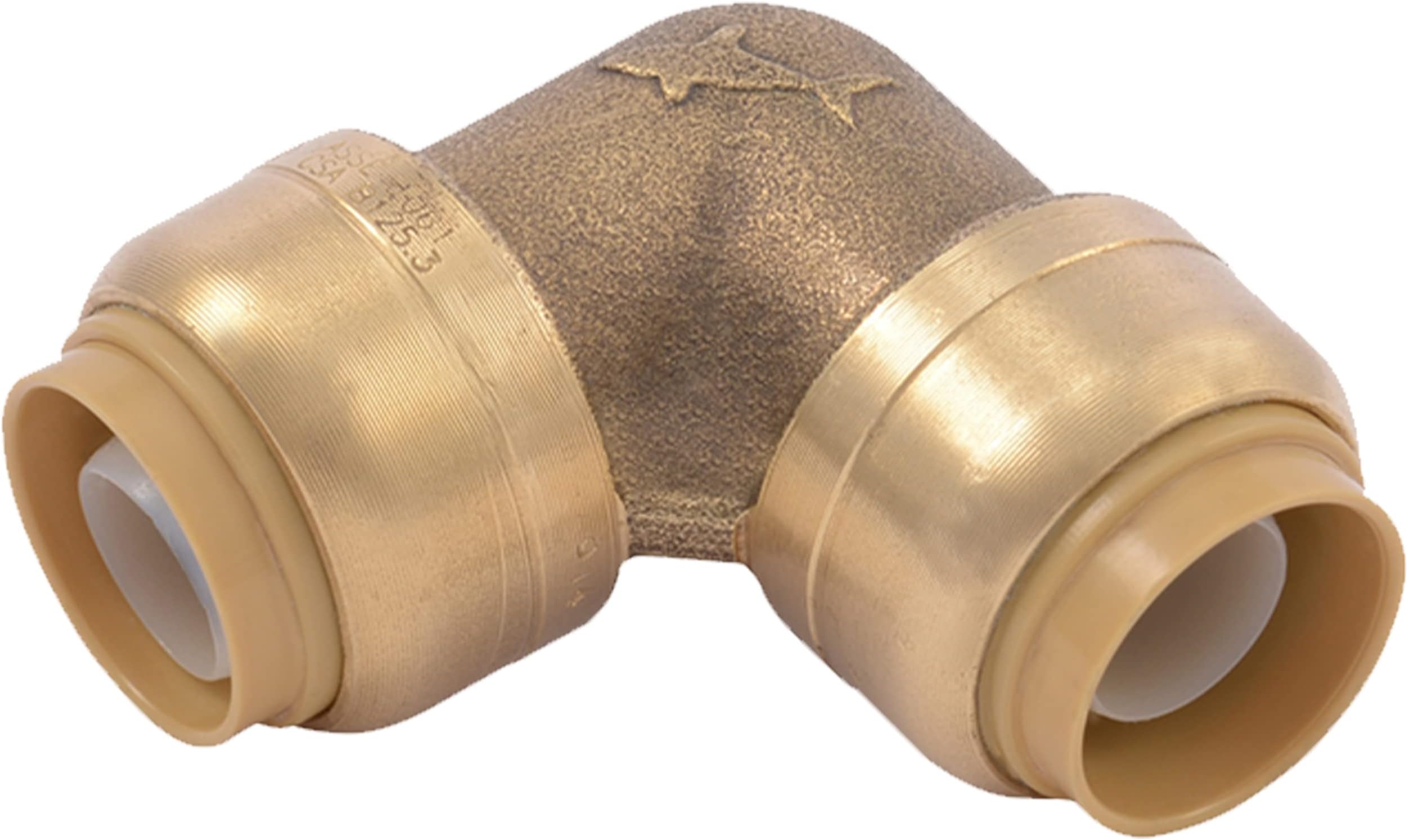 SharkBite U248LFA 90 Degree Elbow Pipe Connector Plumbing 1/2 In, PEX Fittings, Push-to-Connect, Coupler, Brass, CPVC, 0.5 Inch
