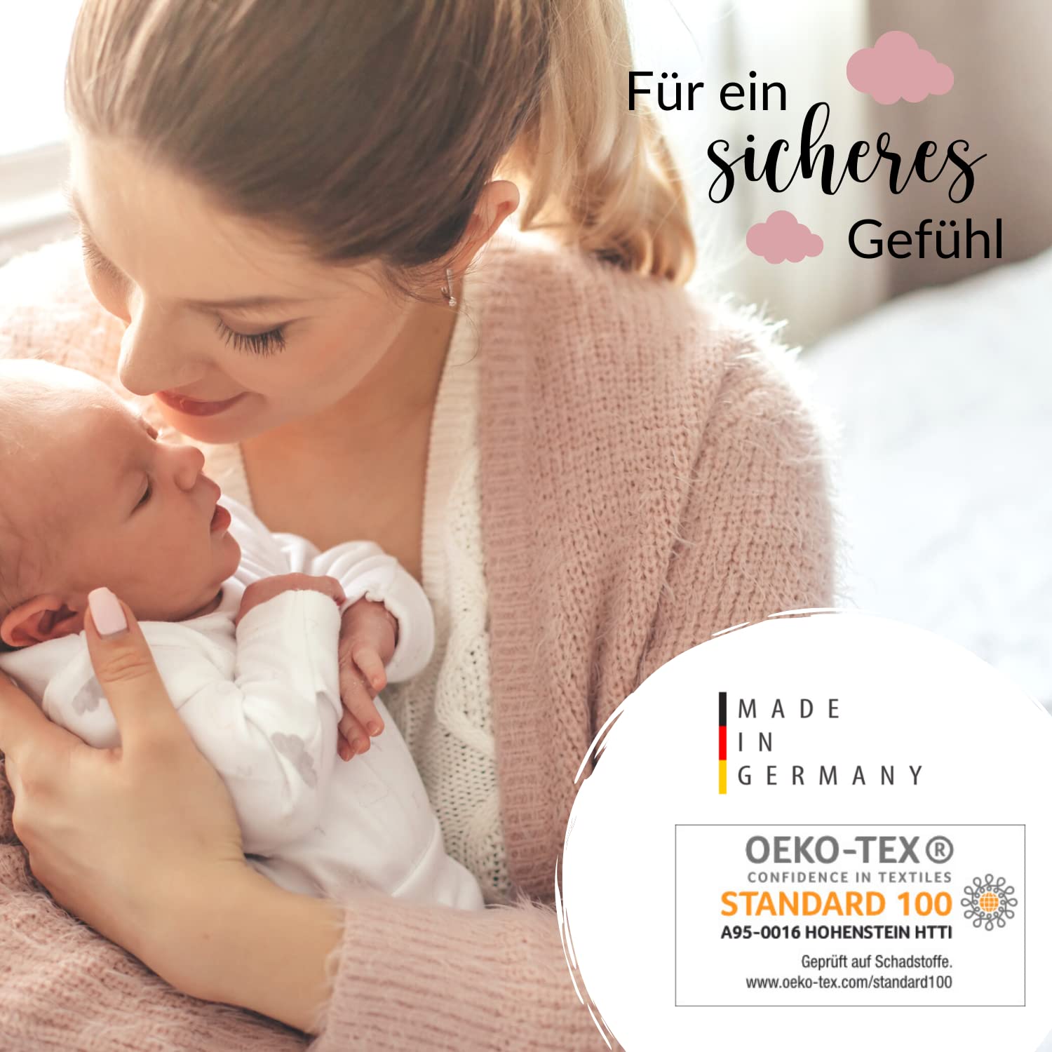 kids&me® Manta para bebé de algodón (orgánico), certificado Öko-Tex, fabricada en Alemania, manta de lana suave para bebés, manta de algodón rosa para niñas, 70 x 100 cm