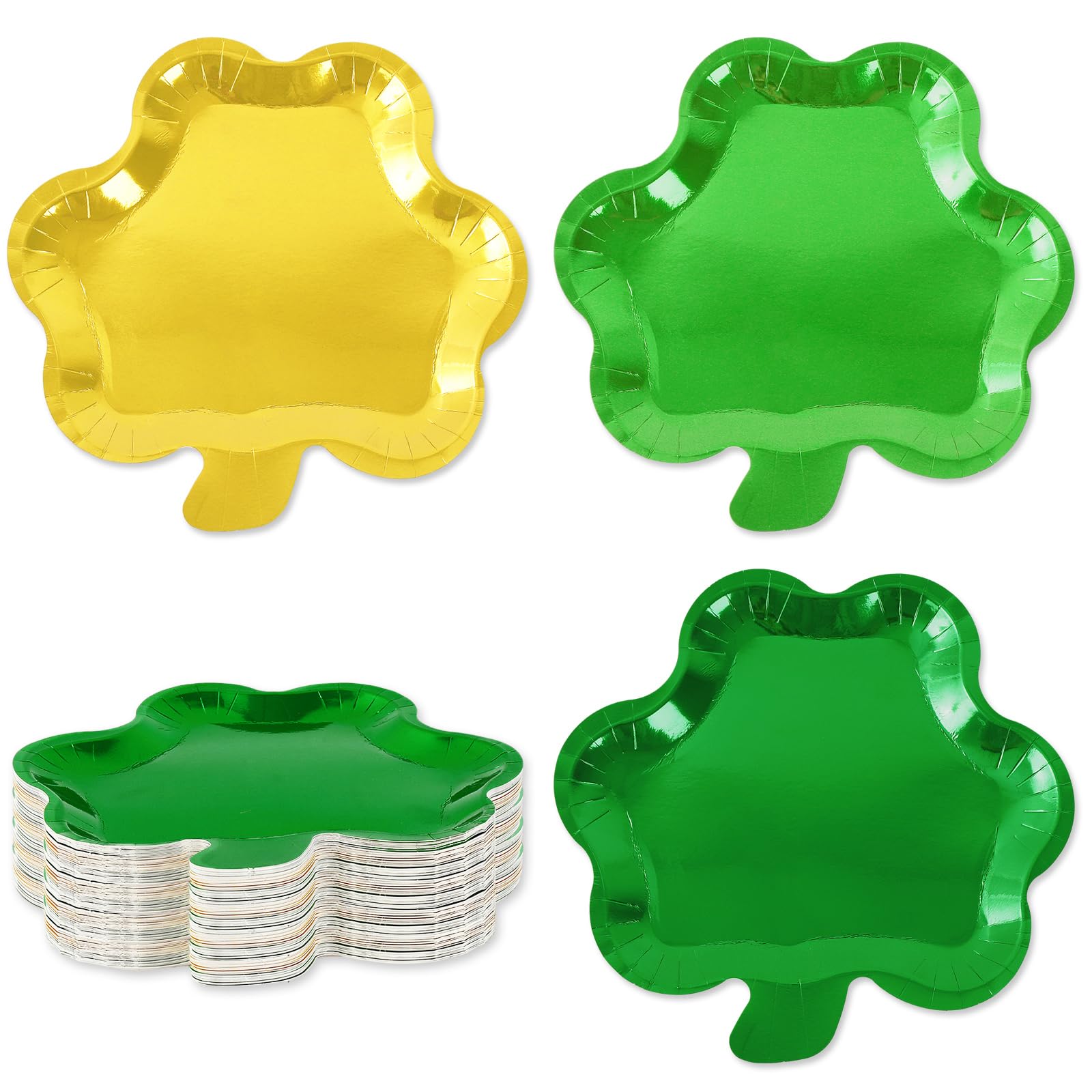 Assiettes jetables Saint-Patrick carton trèfle vert déco table anniversaire 30 pces