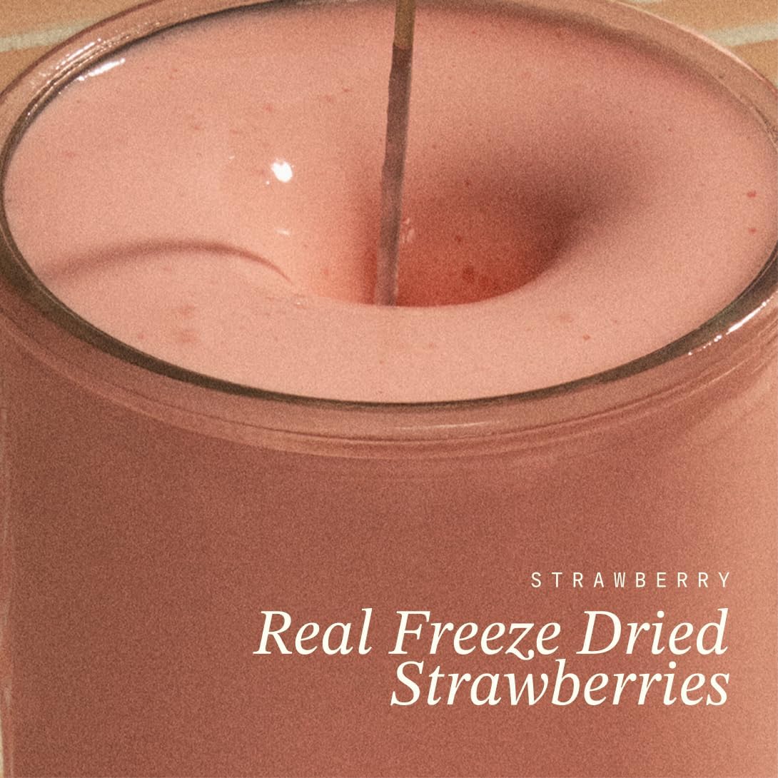COWBOY - The Exclusive 1st Milking, Whole, Grass Fed Colostrum Supplement for Full Body Health - Bovine Colostrum Powder Packed w/Bioactive Nutrients - Sugar Free (Strawberry, 40 Servings)