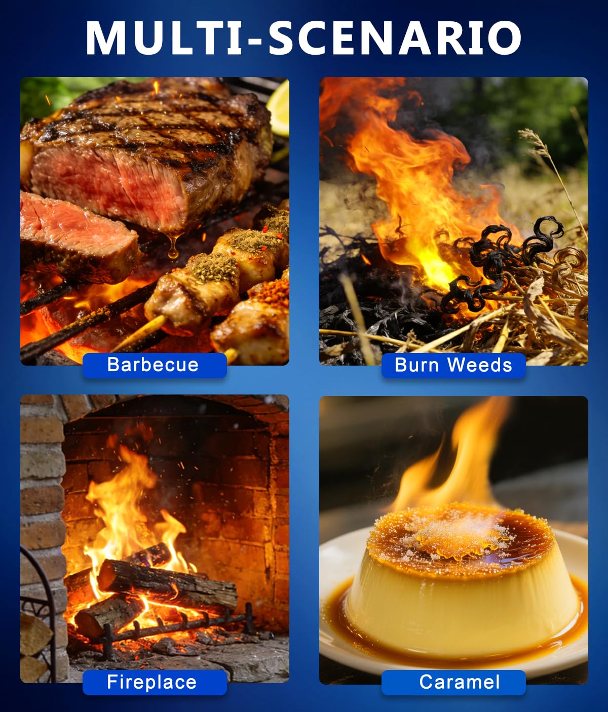 Potente antorcha de propano con diseño desmontable, pistola de soplete de cocina con llama ajustable, quemador de llama para barbacoa, encendedor de carbón, fogata, deshierbe (tanque no
