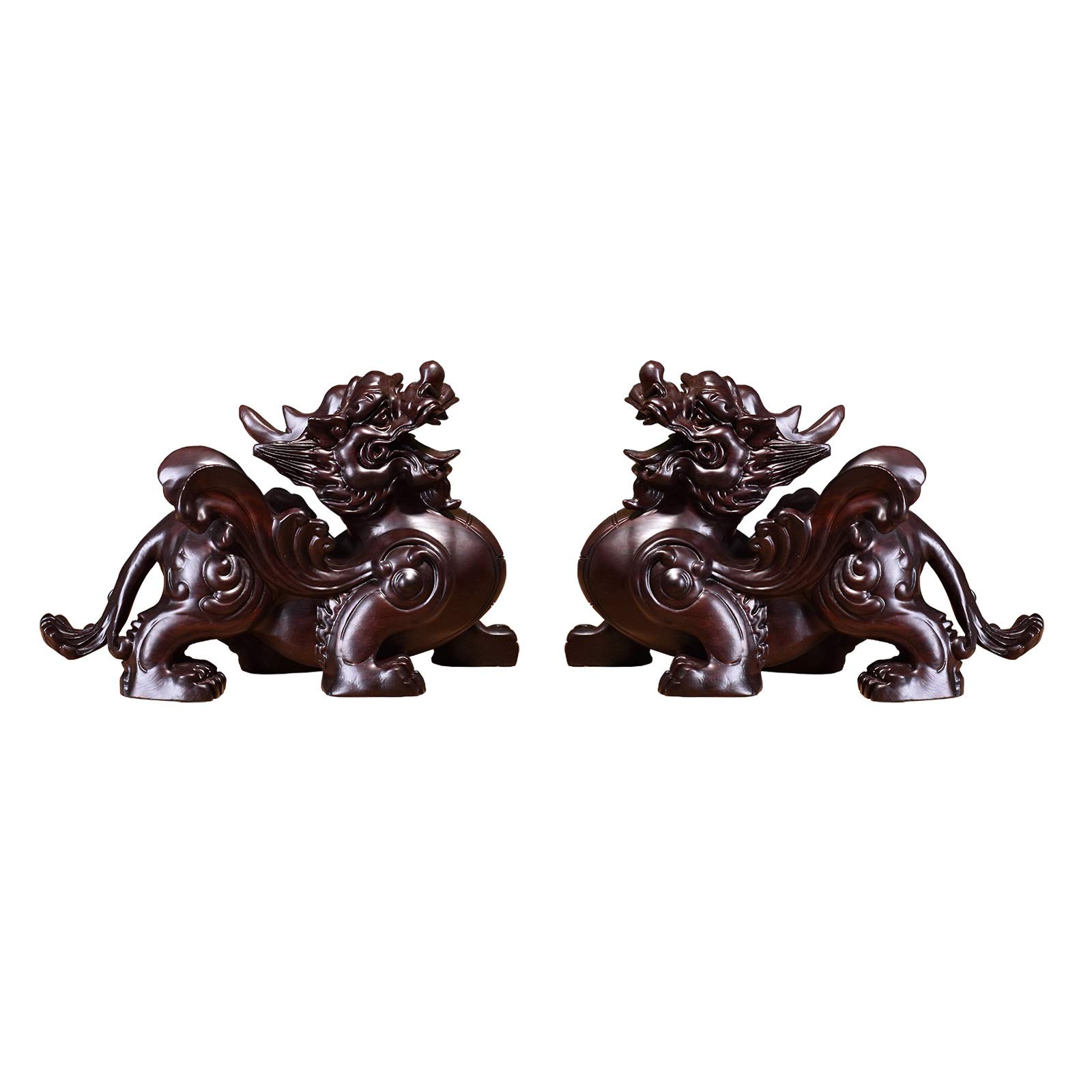 SBCGFY Statue Decorations, Family Sculpture Figurine Statue Decor,Buddha Statues Feng Shui Pixiu A Pair Business Interior Decoration Home Furnishing Feng Shui Pi Yao/Pi Xiu For Wealth Good Luc