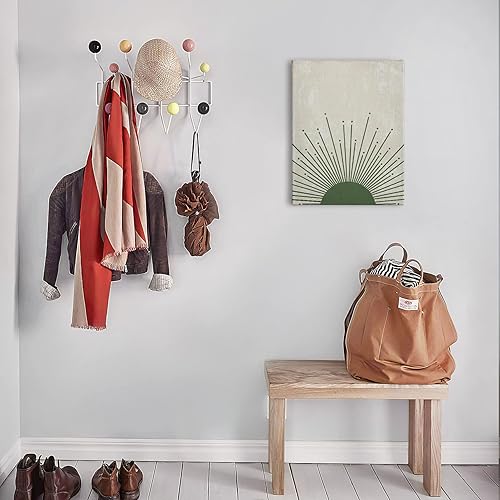 Miniatura 3 de PHAMTE Arte abstracto bohemio de sol verde, rústico, bohemio, puesta de sol, sol, rayos de sol, impresión enmarcada para el hogar, baño, habitación