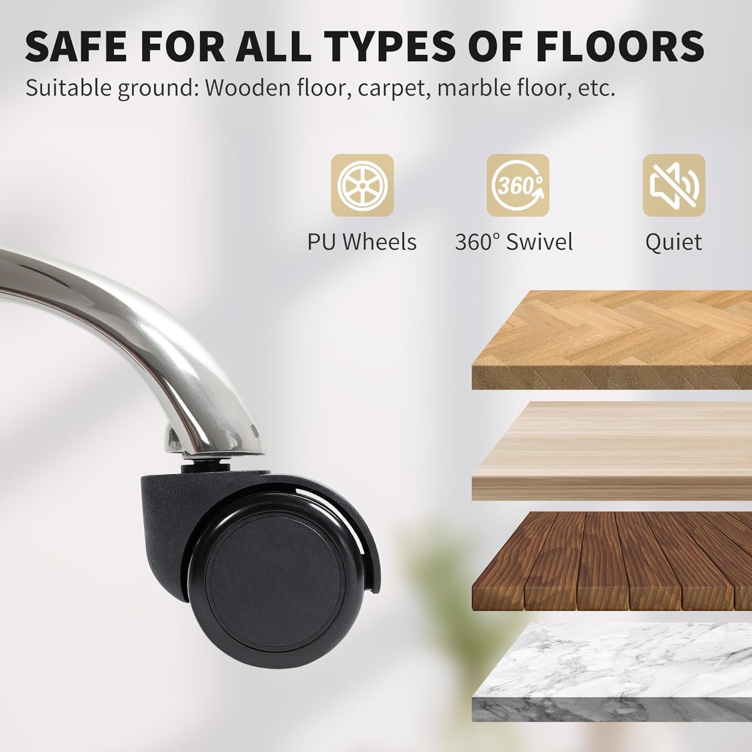 HOMCOM Executive Office Chair wheels and floor safety