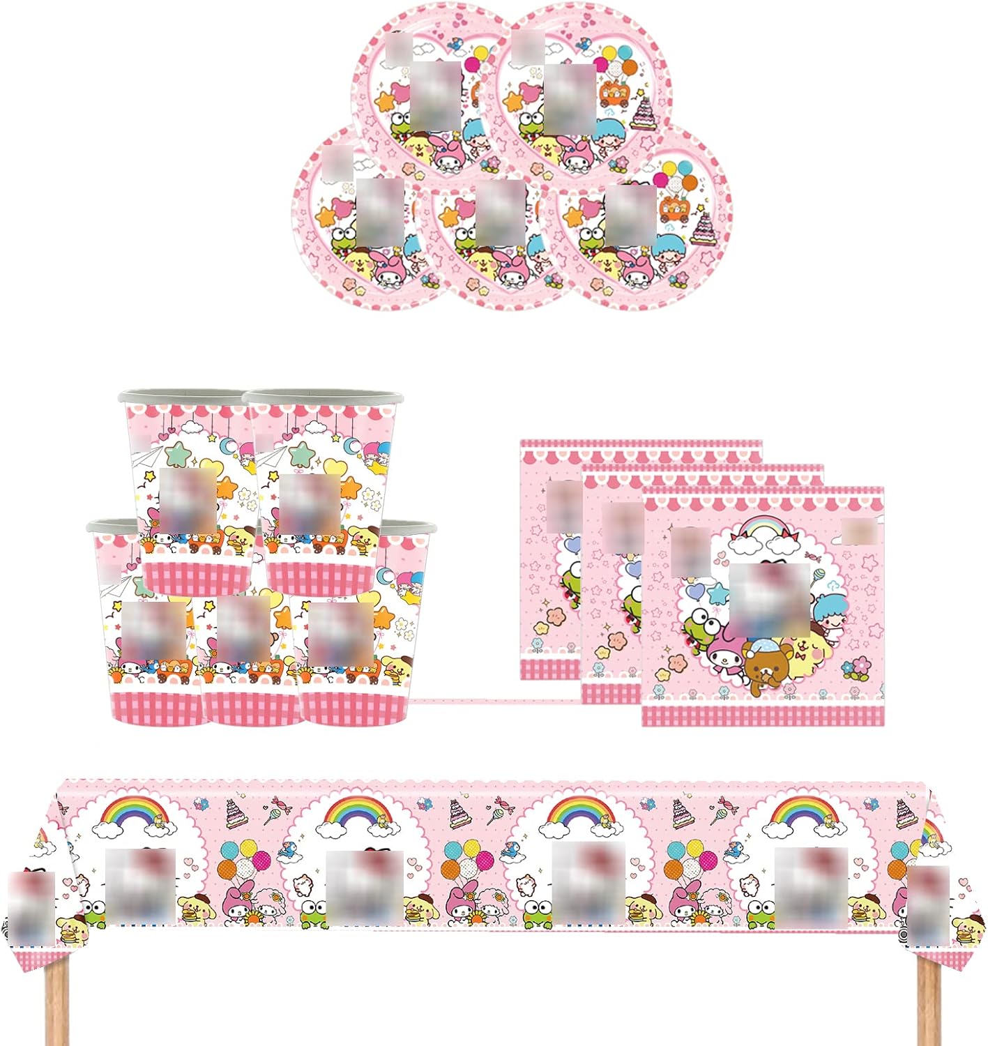 Capybara Partygeschirr Set - 61-teiliges Geburtstagsgeschirr Für 20 Personen Mit Tischtuch