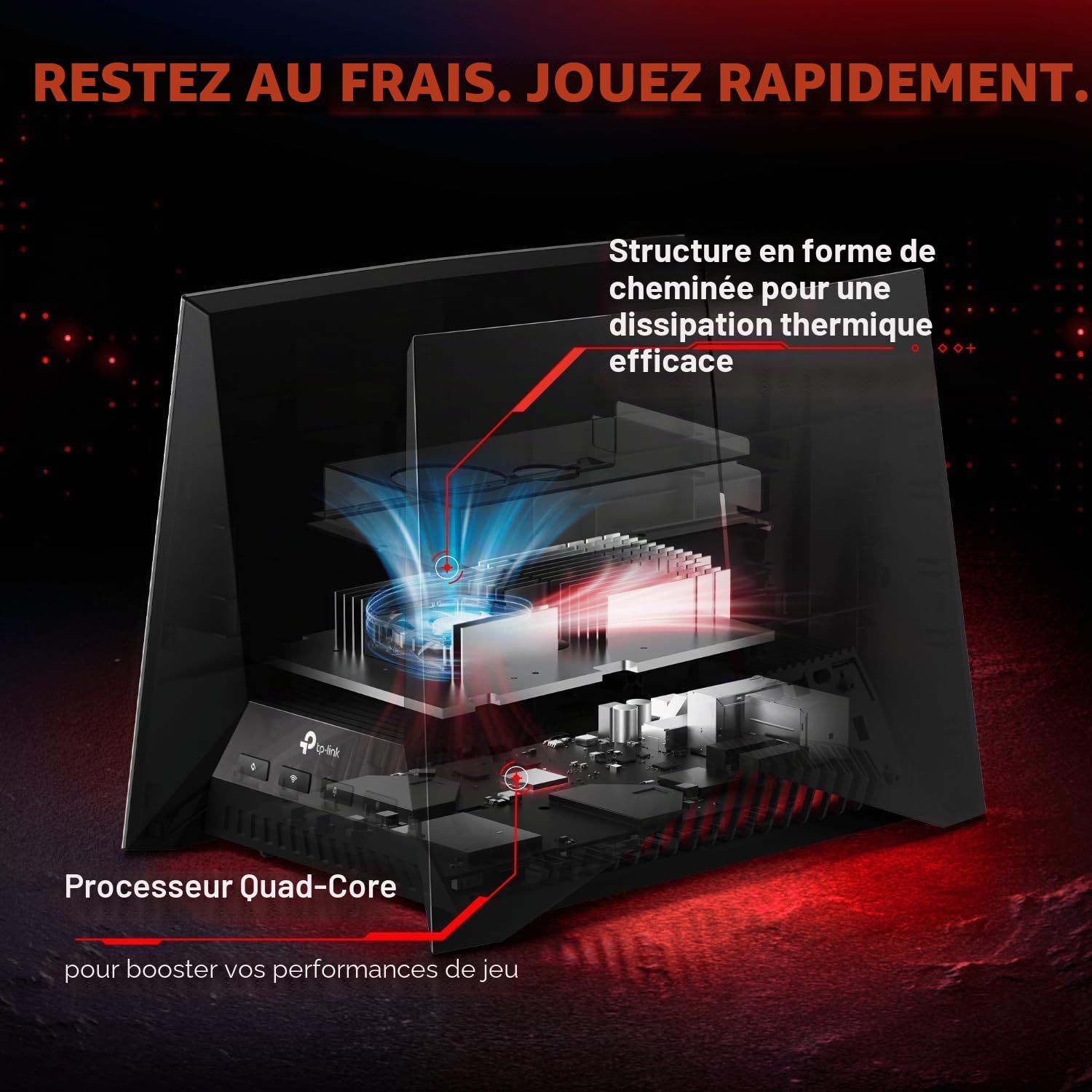 TP-Link Tri-Band BE19000 Wi-FI 7 Gaming Router Archer GE800 | 12-Stream | 2×10G + 4×2.5G Ports, USB 3.0 | Turbo Acceleration, Dedicated Gaming Port & Panel, RGB Lighting, HomeShield, Free Expert Help