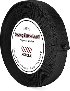 Elastic Band for Sewing, 0.6 Inch 14 Yards, Black | Knit Elastic Bands for Sewing Waistband Clothes and Pants Waist, High Elasticity