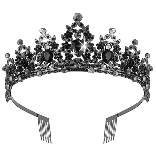 Miniatura 1 de Tiaras para mujer, corona de princesa, tiaras elegantes de corona de sirena para niñas, tiara de cristal, corona de tiara de novia con peine,
