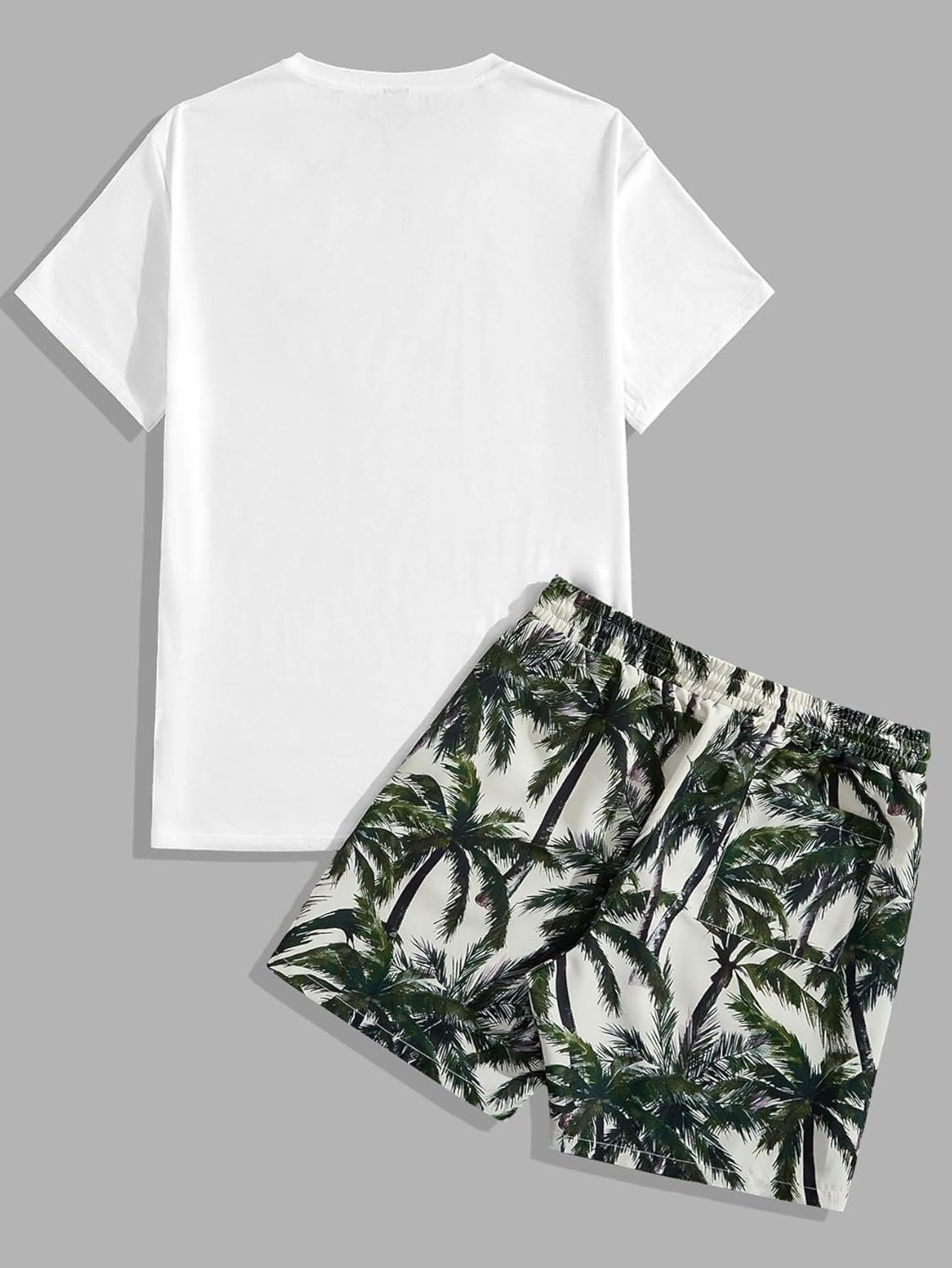 GORGLITTER Men's 2 Piece Short Sleeve Graphic Tee Hawaiian Printed Drawstring Shorts Set - Image 2