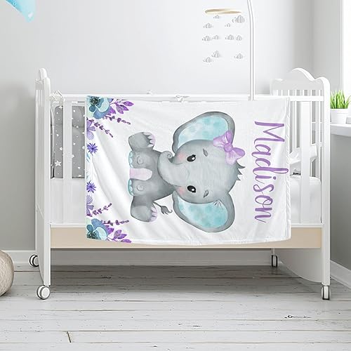 Miniatura 95 de Manta de bebé personalizada con nombre, mantas de bebé de elefante personalizadas para niñas, regalos de bebé, productos para bebés, mantas súper