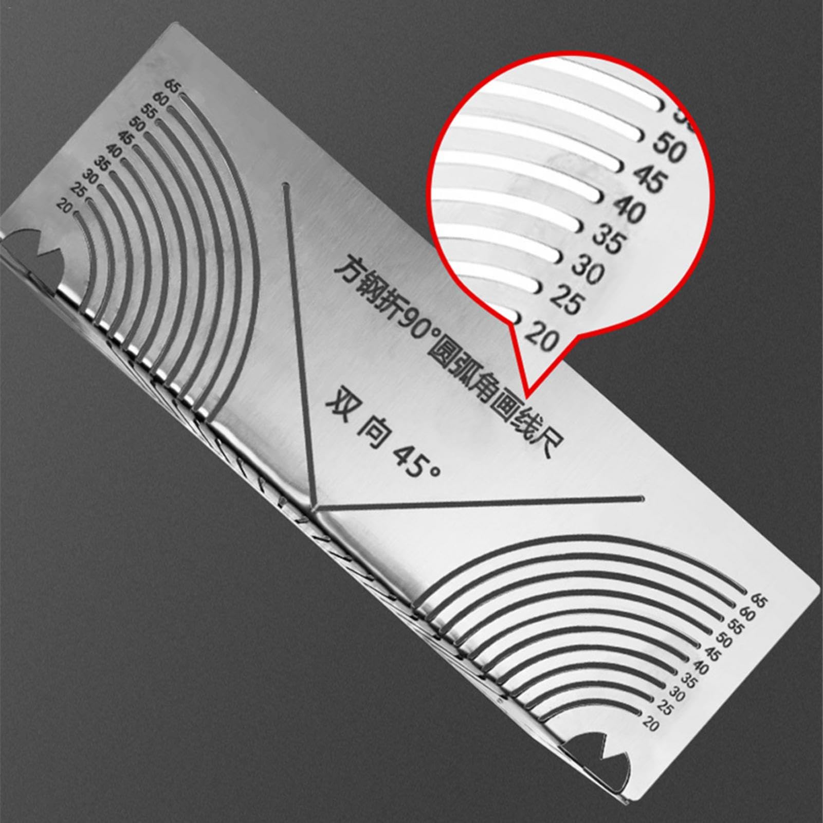 Strumento di marcatura Anglearc, angolo di precisione e, righello parallelo in acciaio inox, strumento di costruzione, righello parallelo, righello pieghevole a 90 gradi,