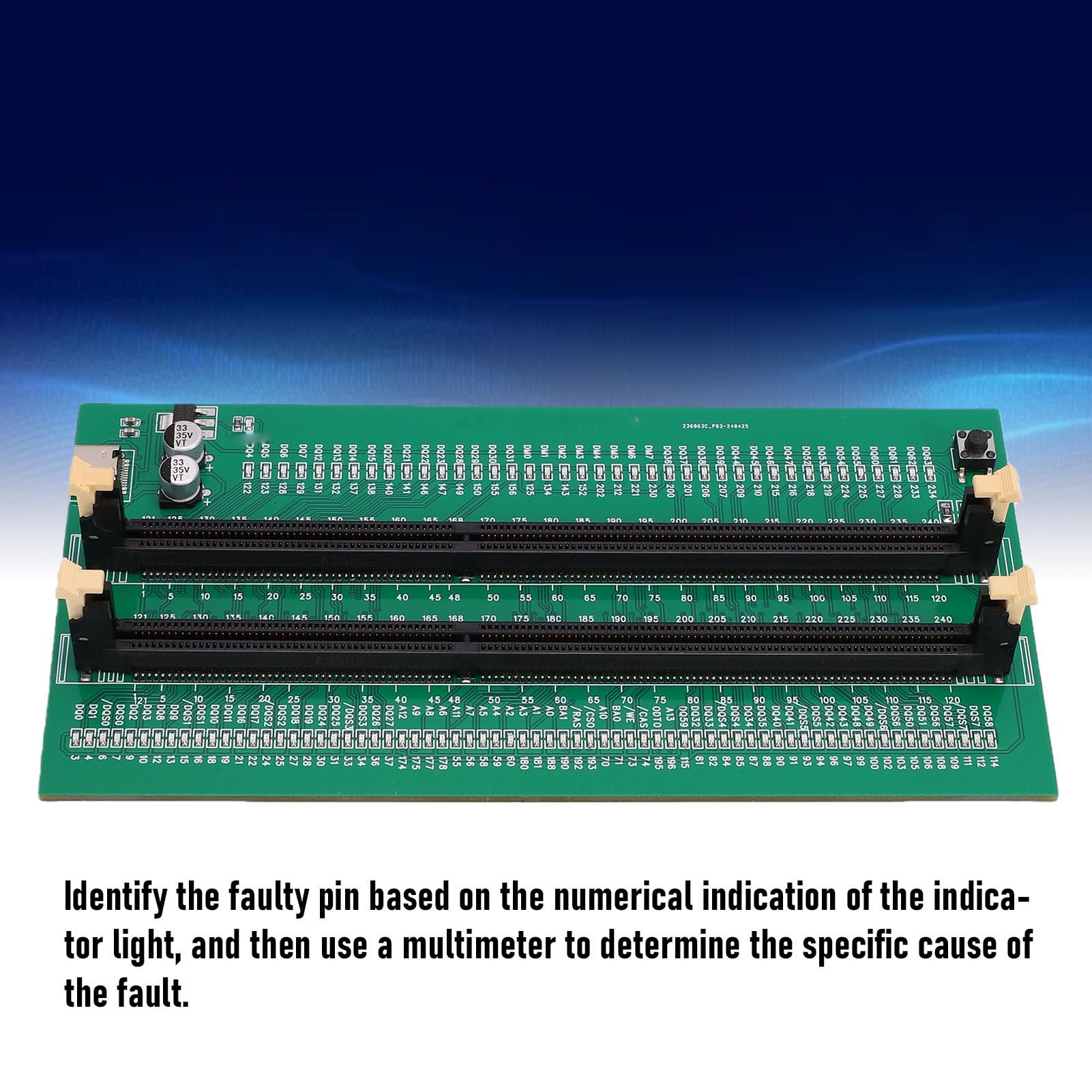 Tester pamięci Mavaol DDR3 Analizator diagnostyczny pamięci zasilacza typu C z diodą LED do rozwiązywania problemów