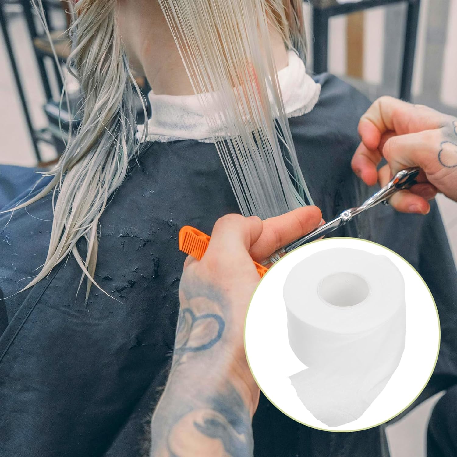 5packs Disposable Barber Neck Strips Neck Tape for Hair Cutting for Salon Use Clean Convenient Hairdressing