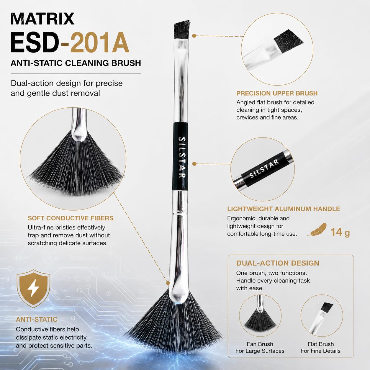 SILSTAR Anti Static Brush - Clean Models & Figures -14 SILSTAR Anti Static Brush - Clean Models & Figures -14