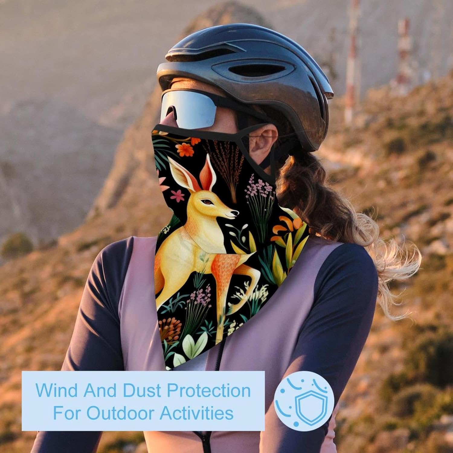 4 Pieces the God of Wealth Neck Gaiter Bandana Face Mask, Sun Cooling Scarf Gator Cover Head for Men Women