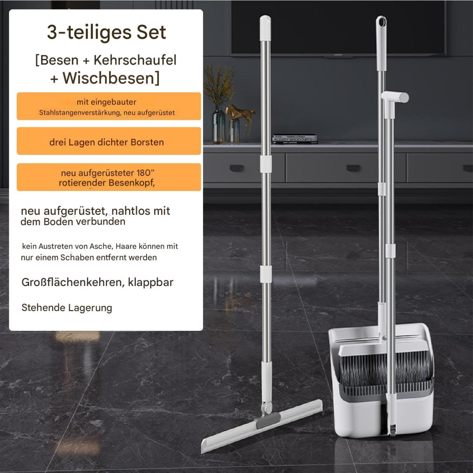 Set scopa e per casa Combo pieghevole flessibile