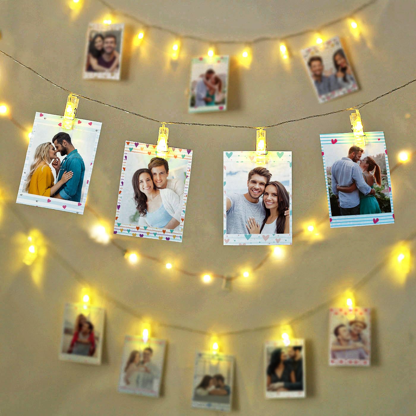 IGP Personalized LED Polaroid String Lights | 50-Inch Photo Clip String with 12 LED Lights, Display Your Favorite Memories-image-18