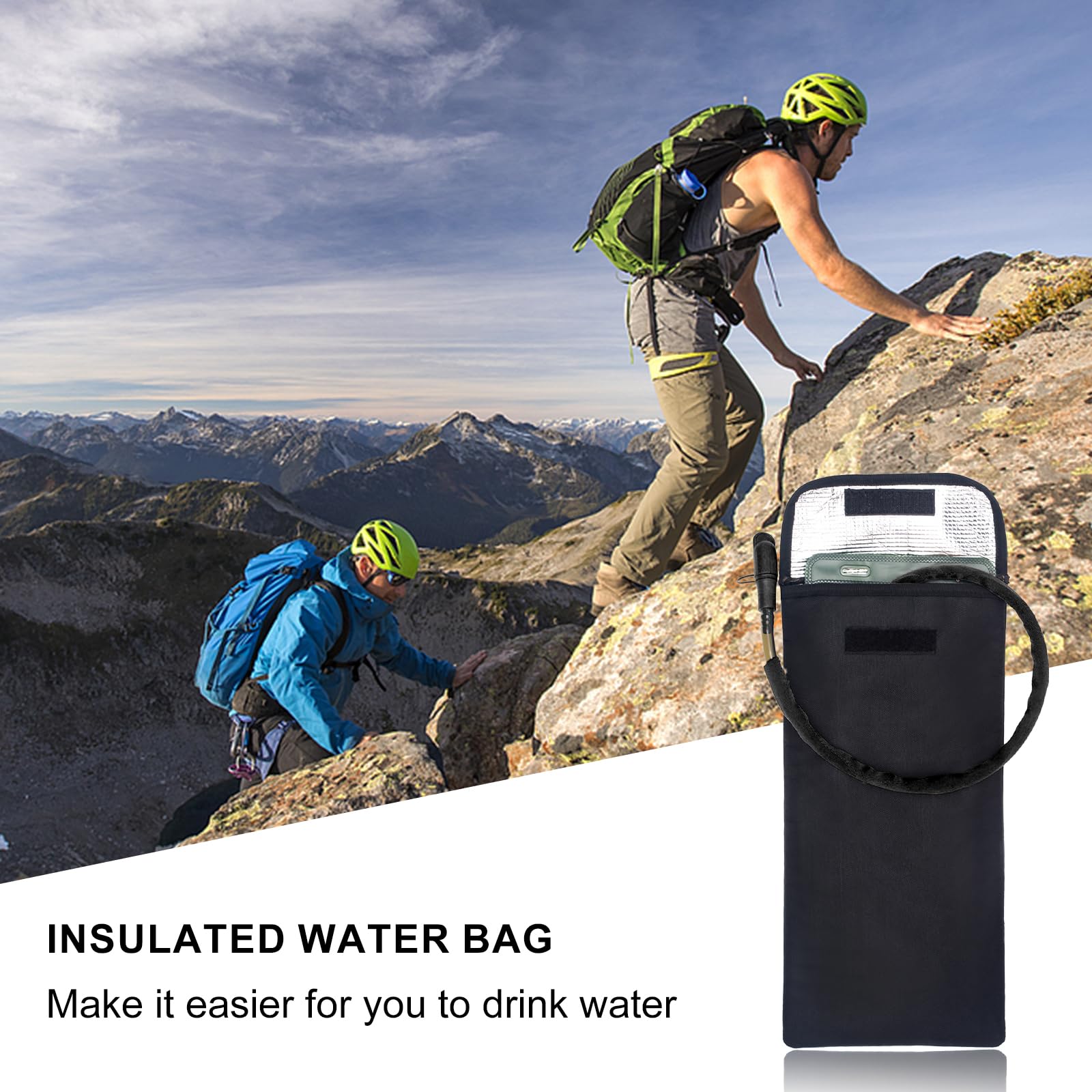 2.5-3L Bolsa Aislante Vejiga Agua, Mochila Vejiga Hidratación, Recarga Bolsa Agua, Burbuja Aislada Agua Bolso, Adecuada para Senderismo, Ciclismo, Montañismo, Camping
