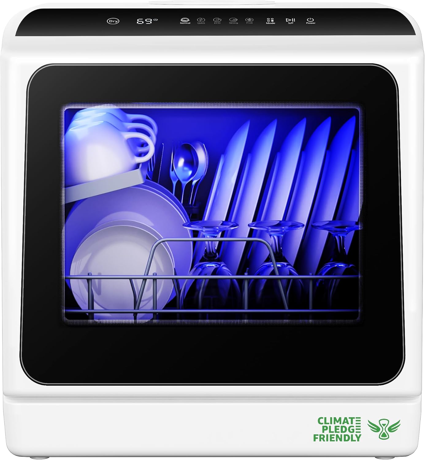 EUHOMY Mini Portable Dishwasher Countertop Compact Dishwashers