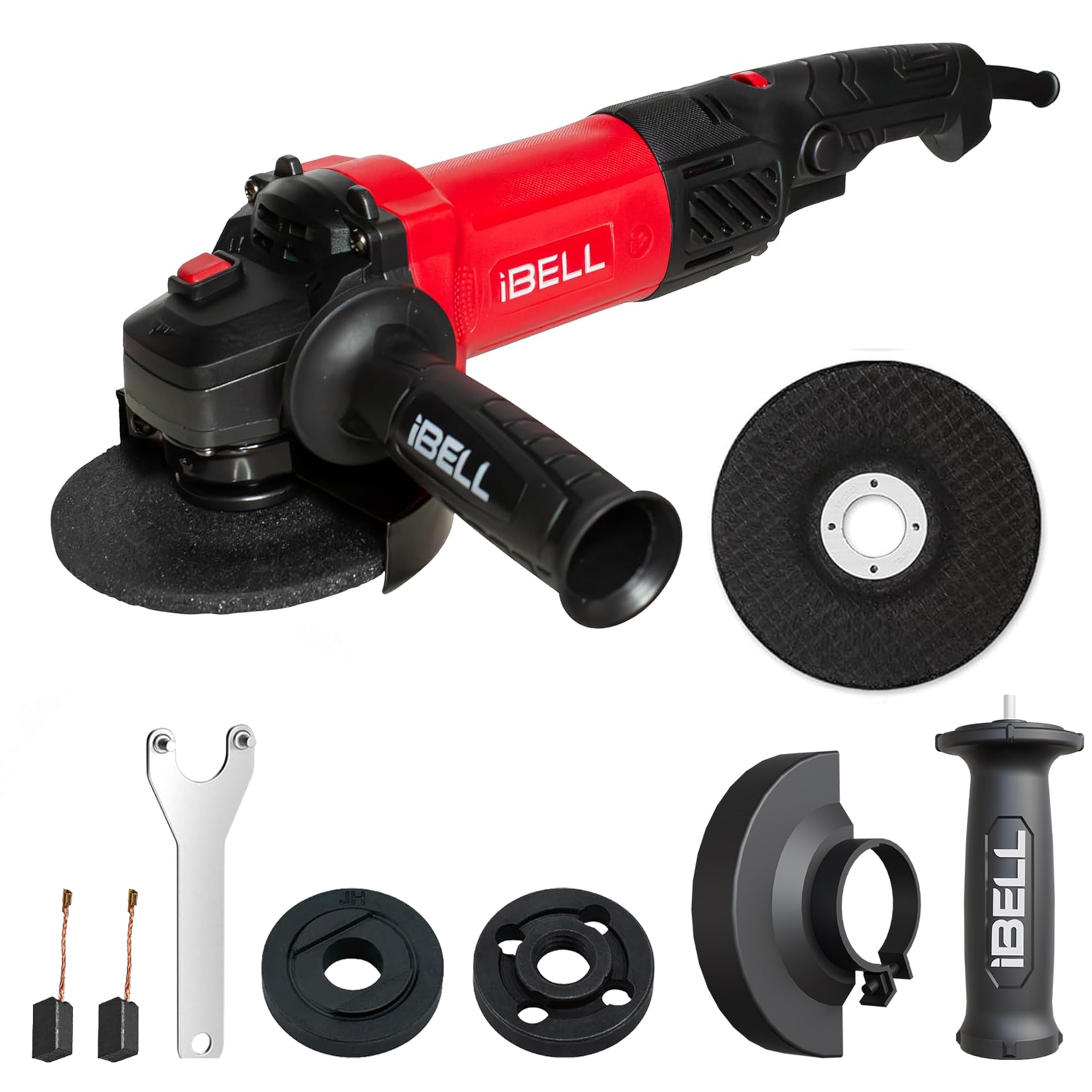 iBELL IBL AG10-06 Heavy Duty Angle Grinder | 1100W Motor | Variable Speed | 100mm Disc | Up to 11,000 RPM | Versatile Cutting and Grinding Tool | M10 Grinding Spindle Thread | 6 Months Warranty
