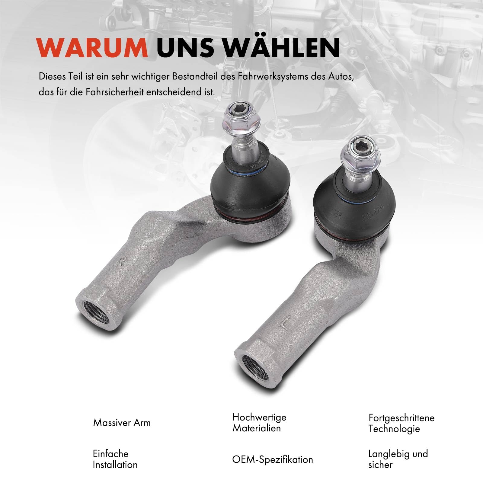 2X SPURSTANGENKOPF AUSSEN SET RECHTS + LINKS FÜR F Produktbild-Vorschau 11