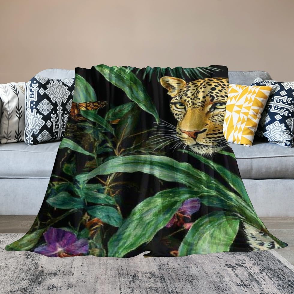 Couverture flanelle chaude camping compacte motif jungle - 6