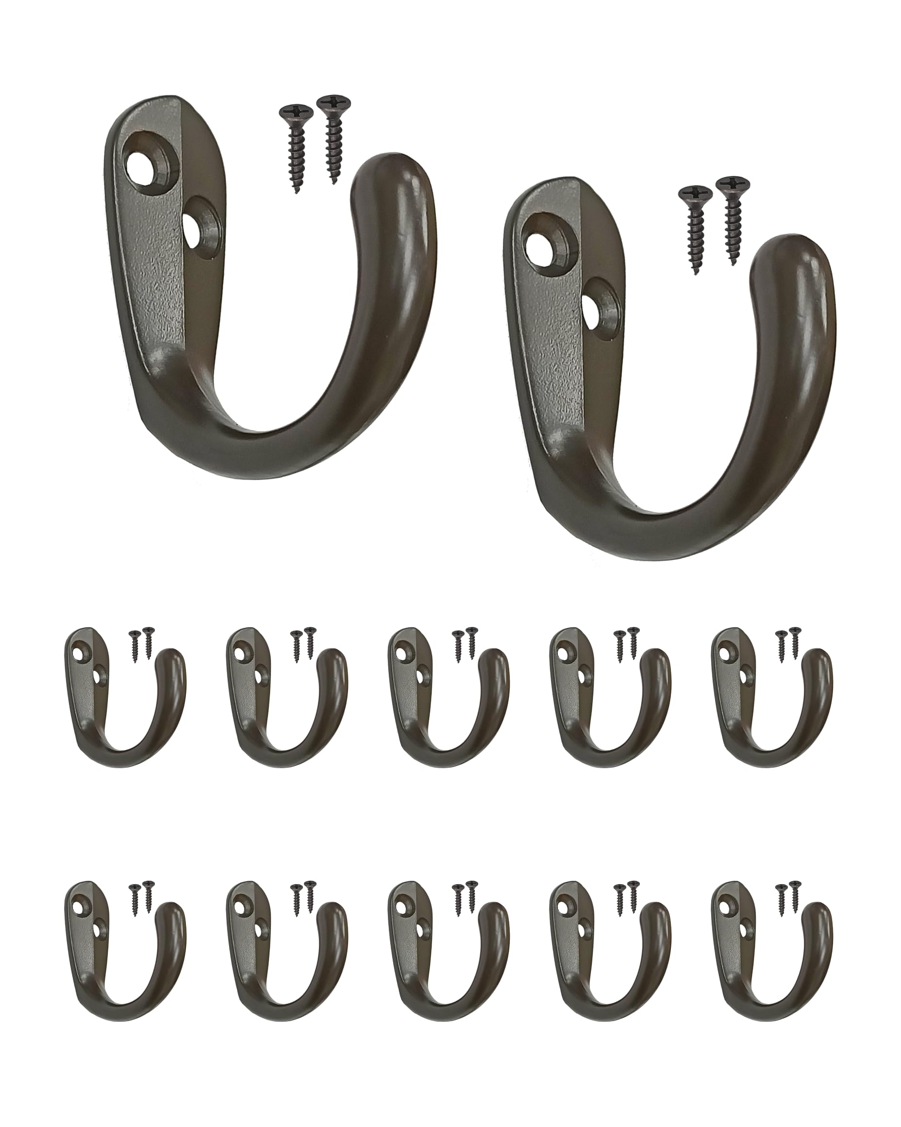 HOWTOOL Towel Hooks Bathroom Coat Hook Robe Hook Heavy Duty 35 lbs Oil Rubbed Bronze Black 12 Pack