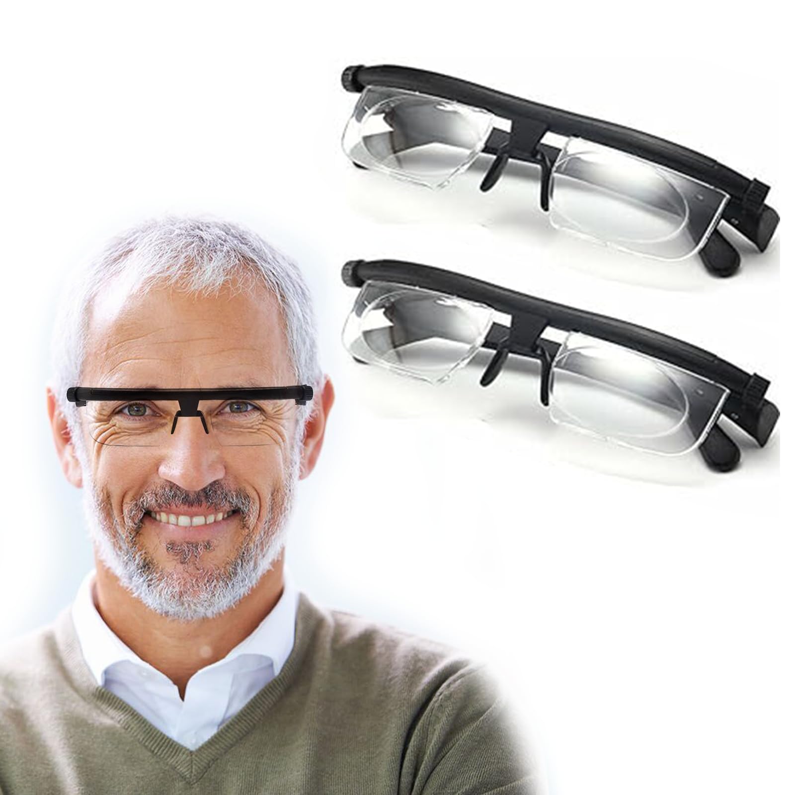 Flex Focal Adjustable Glasses, Flex Focus Adjustable Glasses Dial Vision, Focus Adjustable Glasses Dial Vision, Flexvision Adjustable Vision Eyeglasses Near-2pc