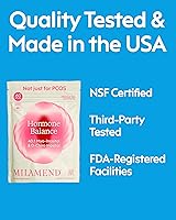 Vista 6 de Milamend Equilibrio Hormonal para Mujeres 40:1 Myo-Inositol D-Chiro Inositol Suplemento + CoQ10, ALA y Aminoácidos – Fertilidad, Apoyo Ovarico