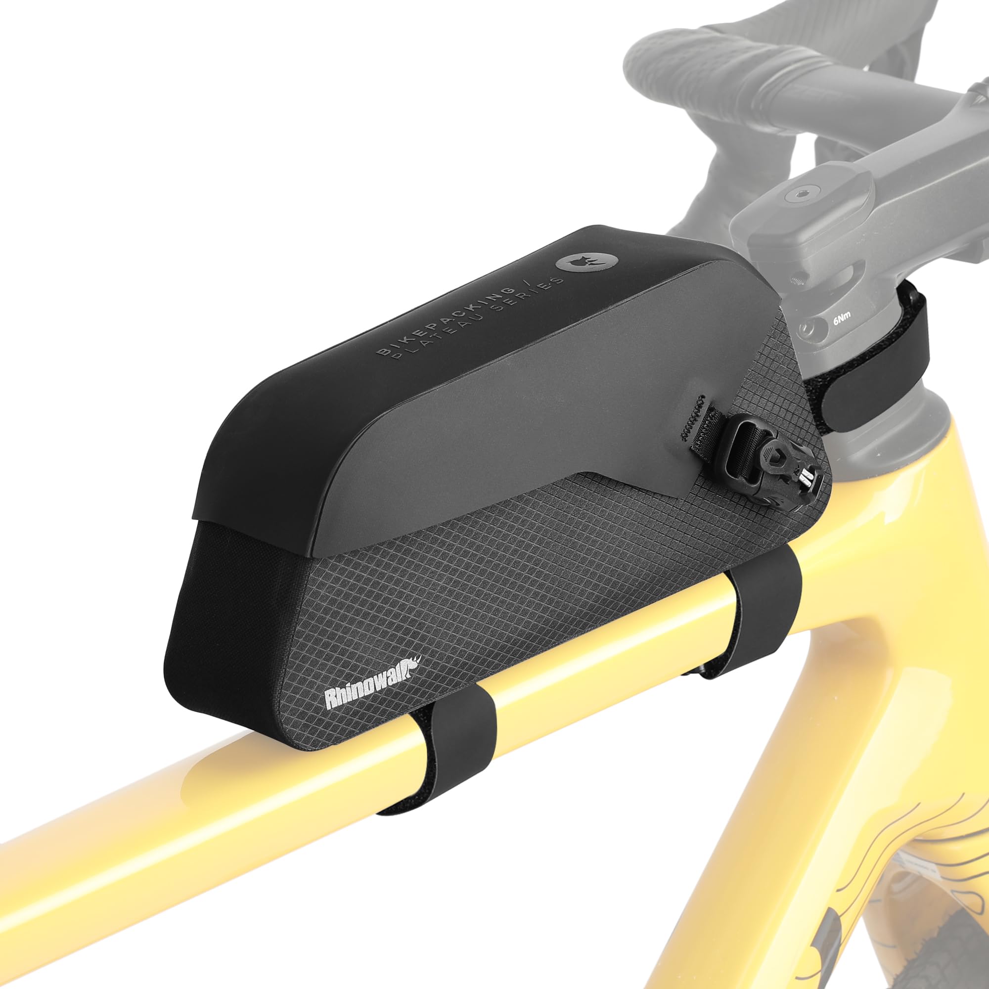 Rhinowalk Torba na ramę roweru z zapięciem magnetycznym, wodoszczelna, torba rowerowa, kieszeń przednia, torba na kierownicę (1 l)