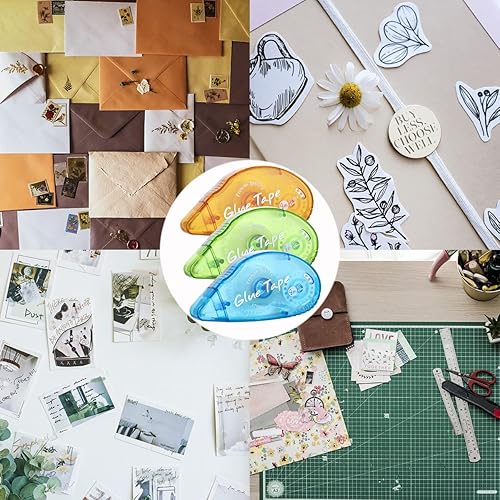 Miniatura 5 de Paquete de 12 rodillos de cinta de doble cara, cinta para álbumes de recortes, dispensador de cinta adhesiva permanente para manualidades y