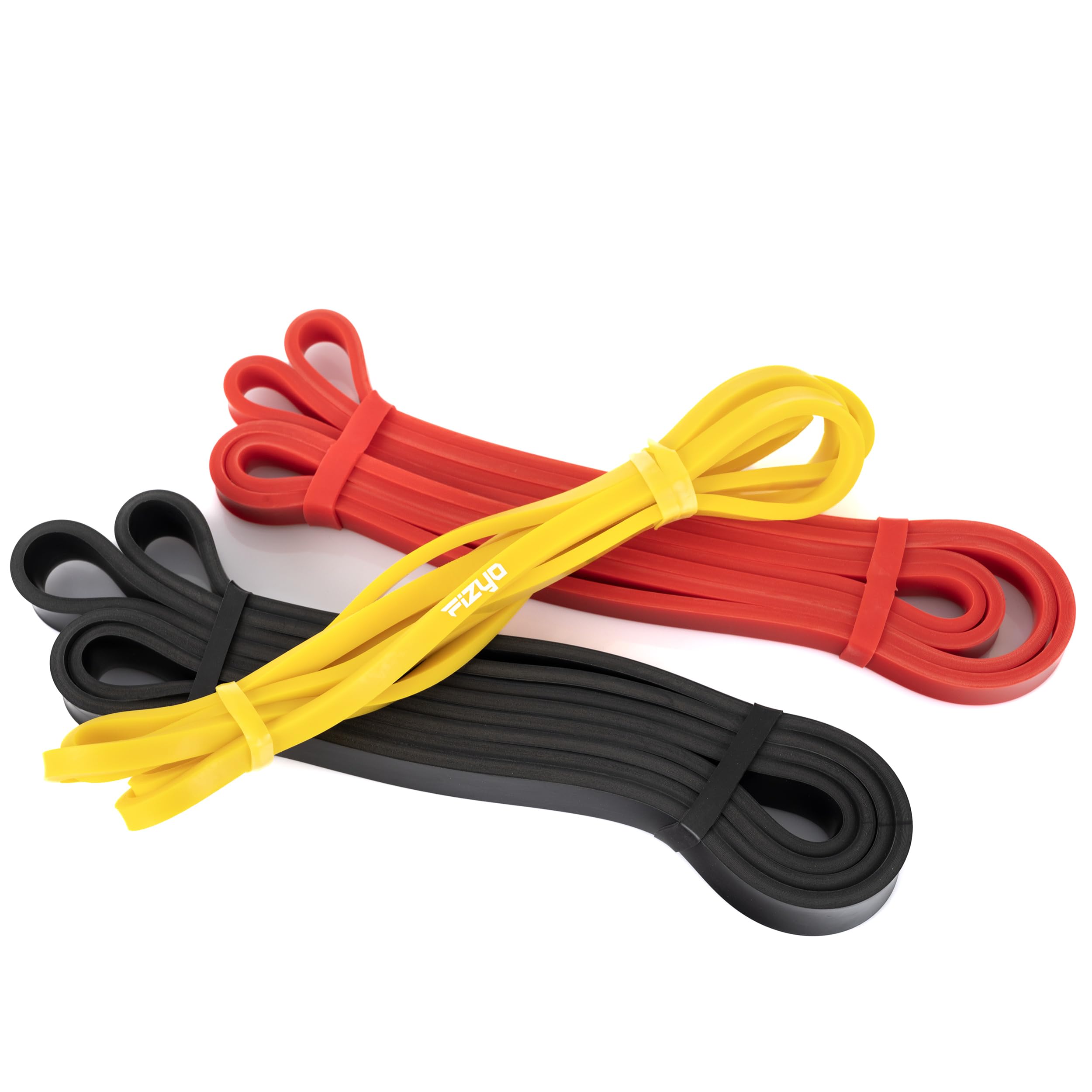 Fizyo Power Band – Zestaw 3 Taśm Oporowych, 3 Poziomy Oporu, Do Podciągania i Treningu Siłowego, Jogi, Pilatesu, Elastyczne