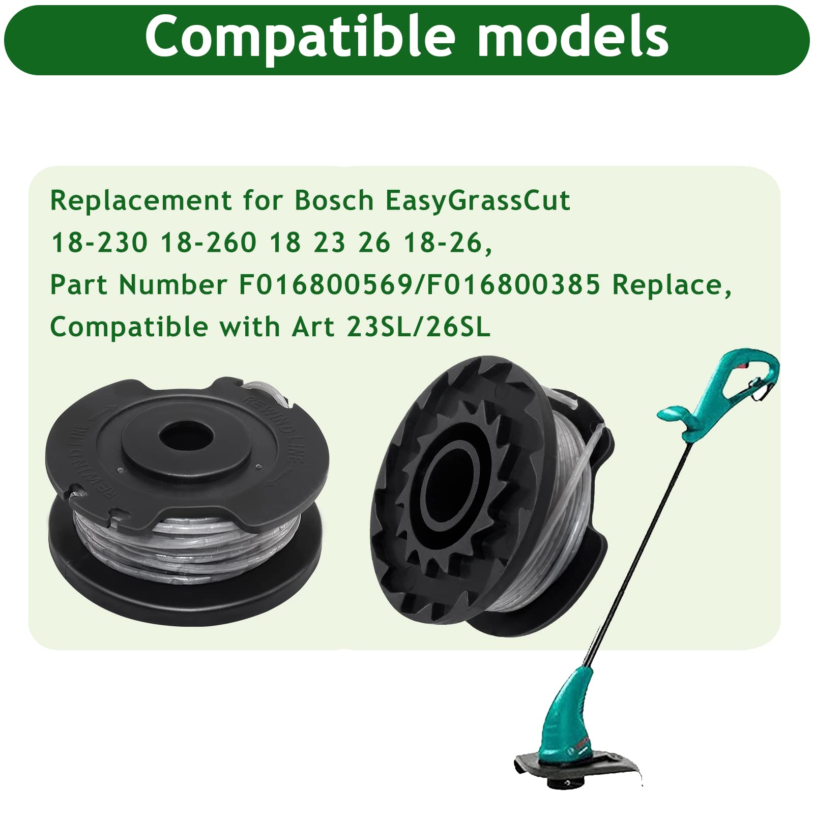 9 szt. szpuli i linii zamiennik do Bosch EasyGrassCut 18 23 26 18-230 18-260 18-26 części do trymera