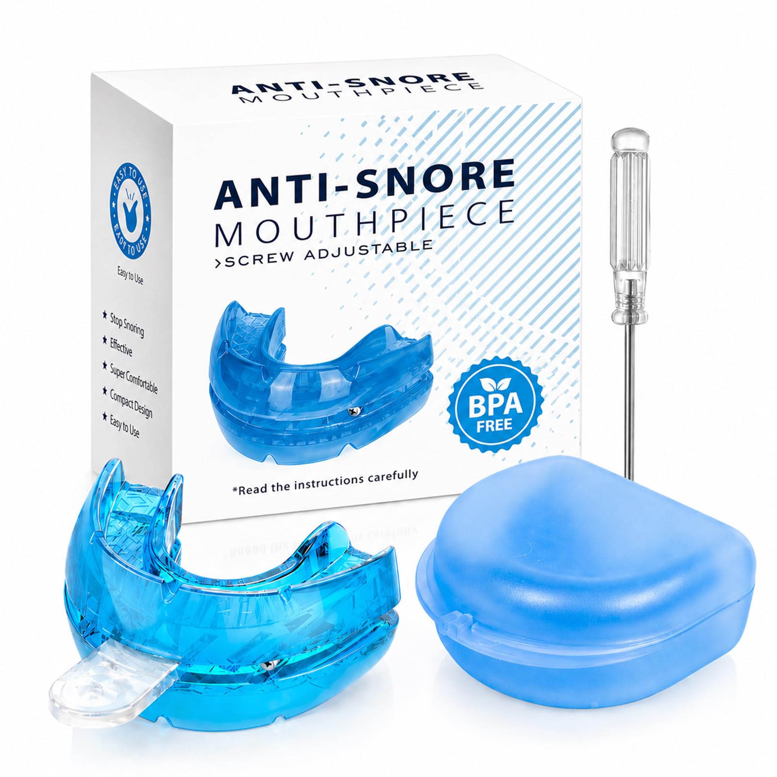 Schnarchstopper Anti Schnarch, Schnarchschiene gegen Schnarchen, Reduziert Zähneknirschen, Verbessert den Schlaf für Männer und Frauen (Blau)