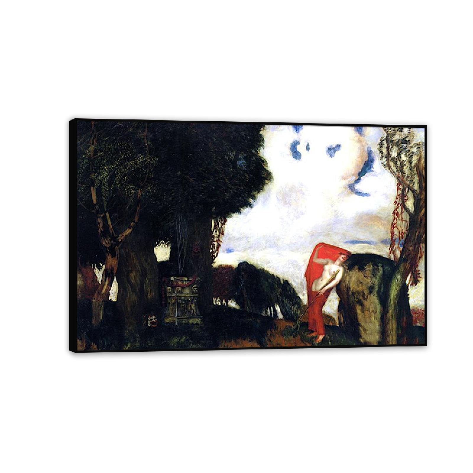 Hau3sh3a Franz von Stuck Wall Art Print Iphigenia Famous Art Poster Franz Stuck Home Decor Reproduction on Canvas Wall Decor for Living Room Bathroom Office 60x40cm(24x16in) Black Framed