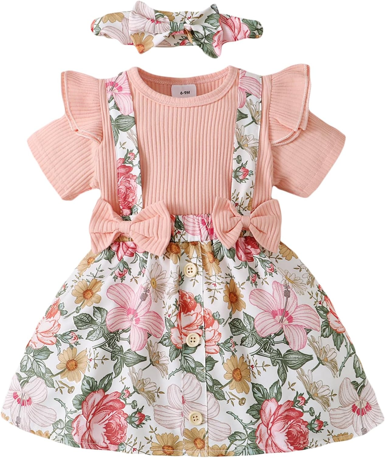 Baby Girl Clothes Daddys Little Sister Cute Bodysuit Newborn First Birthday Summer Outfits Coming Home Photography Clothing Toddler Dress Infant Ruffle Romper With Headband For 18 & 0-3 & 12 Month