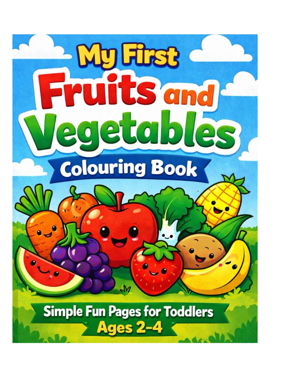 My First Fruits and Vegetables Colouring Book: Fruits and Vegetables for Toddlers Ages 2–4