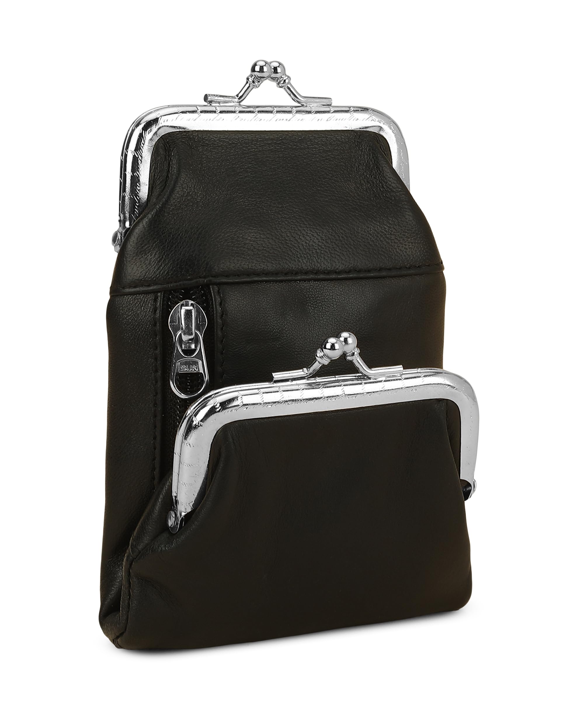 Genuine Leather Cigarette and Lighter Case with Twist Clasp by Leatherboss (Black)