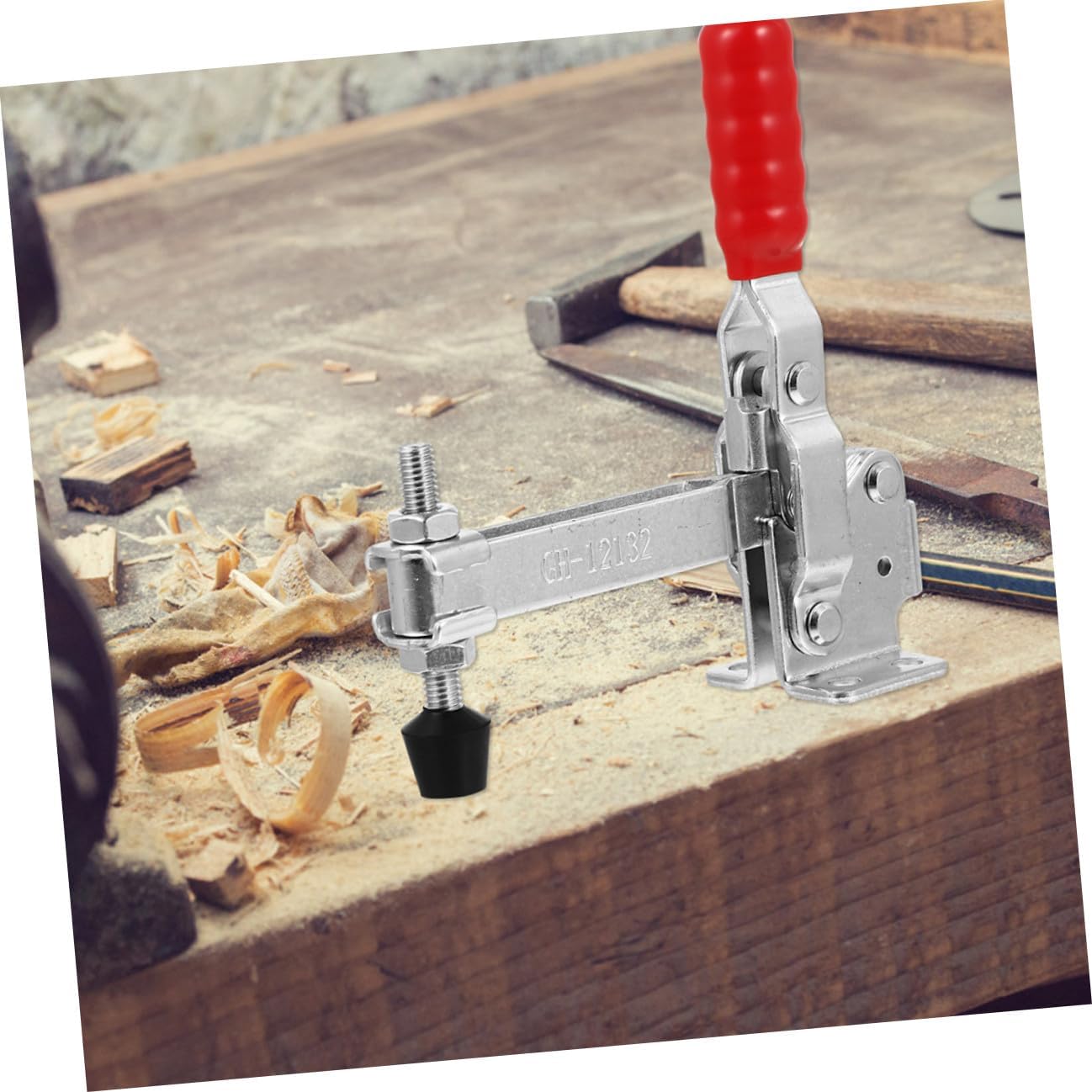 2pcs Iron Welding Quick Fixed Toggle Clamps Rubber Tips, Woodworking Fixed Hand Toggle Clamps for Workbench and Welding Jig Positioning