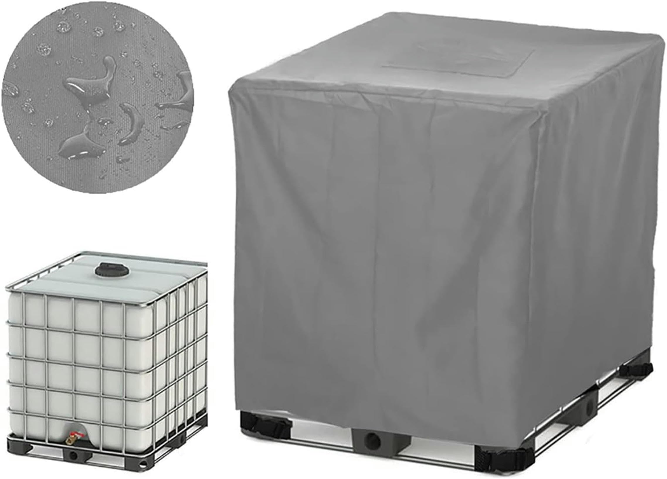 IBC Tanque Kabura, Pokrowiec na Zbiornik Wody 300L/600L/800L/1000L, Pokrowiec na Zbiornik Wody IBC, Plandeka na Zbiornik Wody, Tkanina Oxford 210D,Wodoodporna i UV