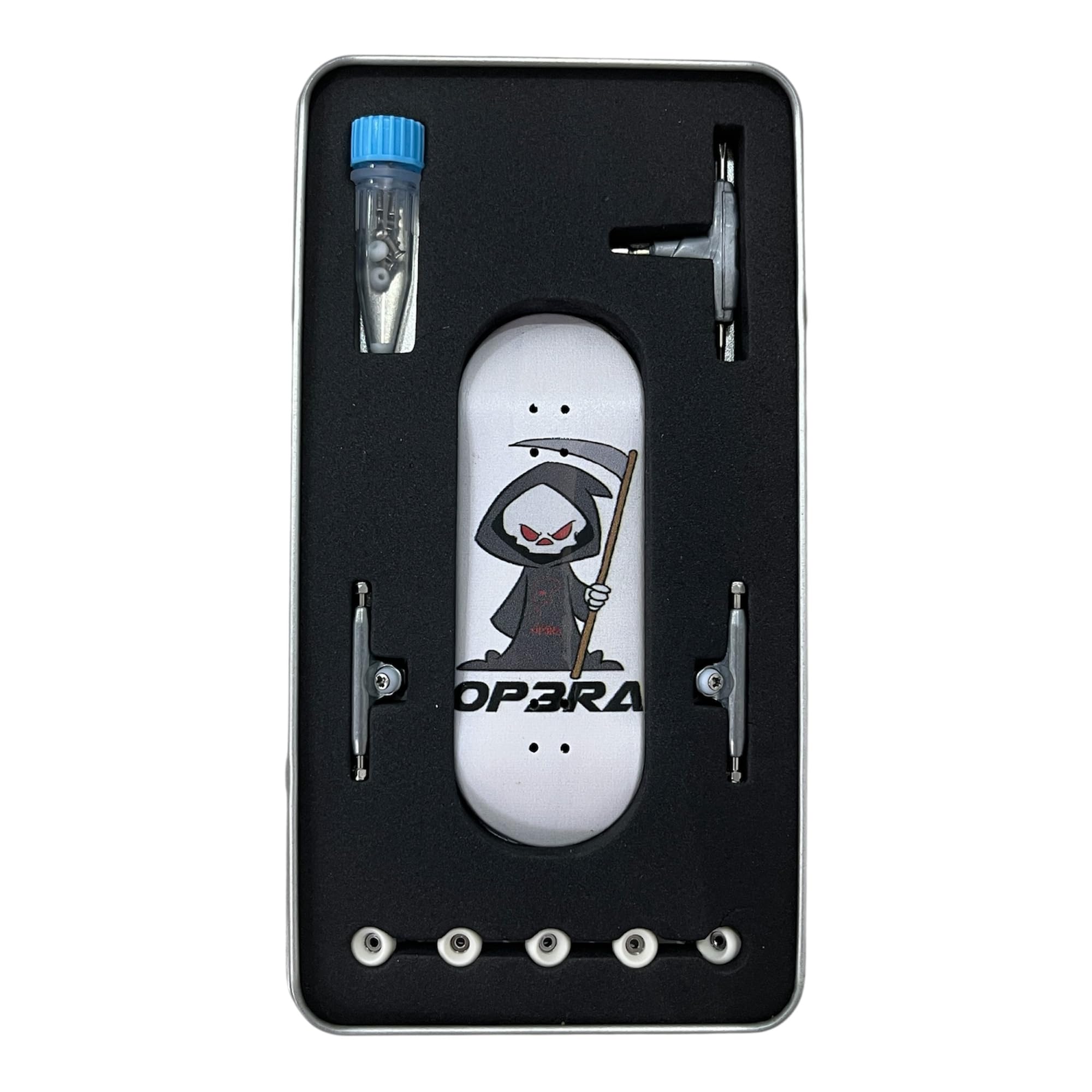 LEEFAI Pro Fingerboard Complete 34 * 96mm -Op3ra UV Printing Graphic-Update 65d Urethane Wheels and Quality Maples Wood-The Grim Edition