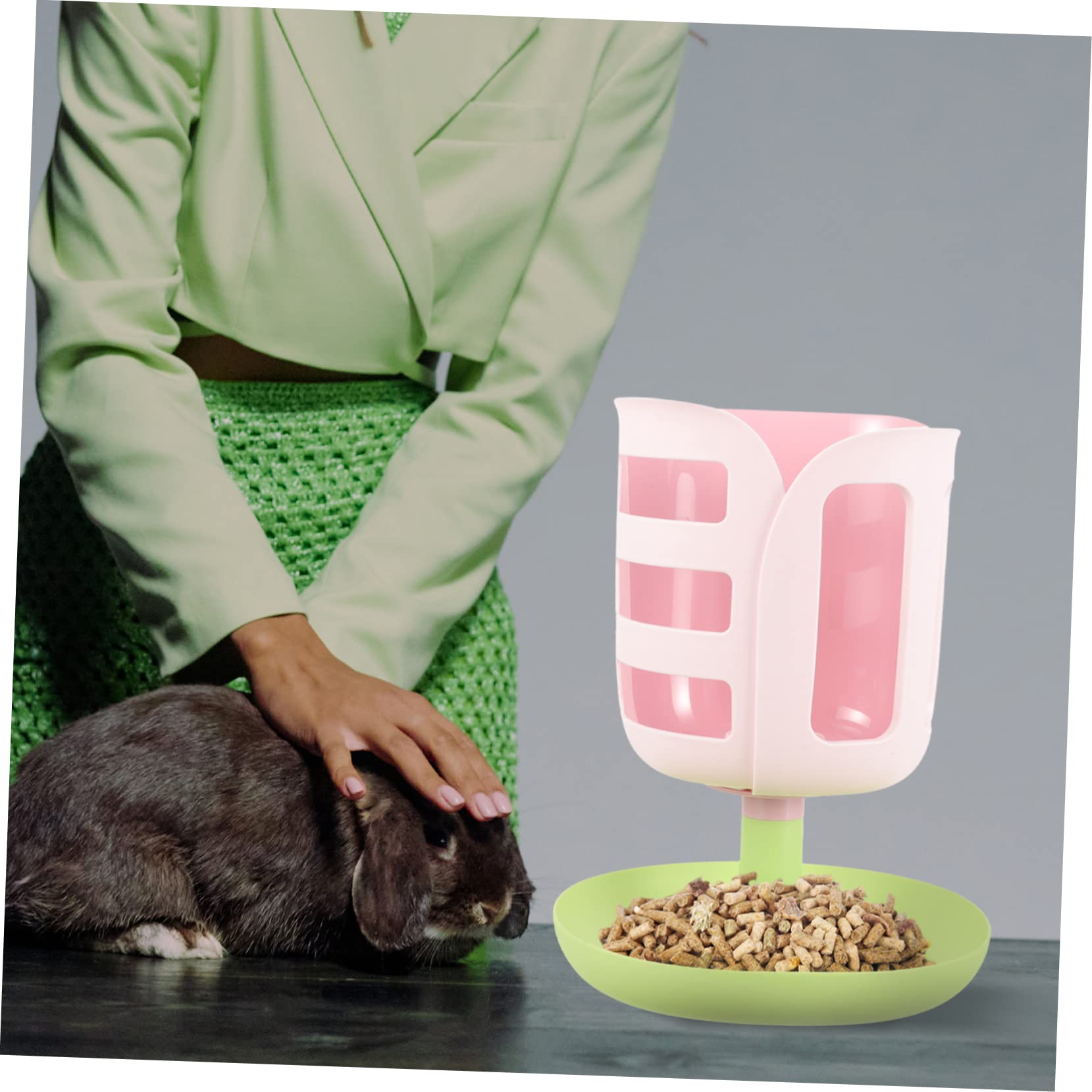 Happyyami Soporte De Alimentación para Conejos Forma De Tulipán Comedero Antidesperdicio para Mascotas Pequeñas para Conejos Chinchillas y Cobayas