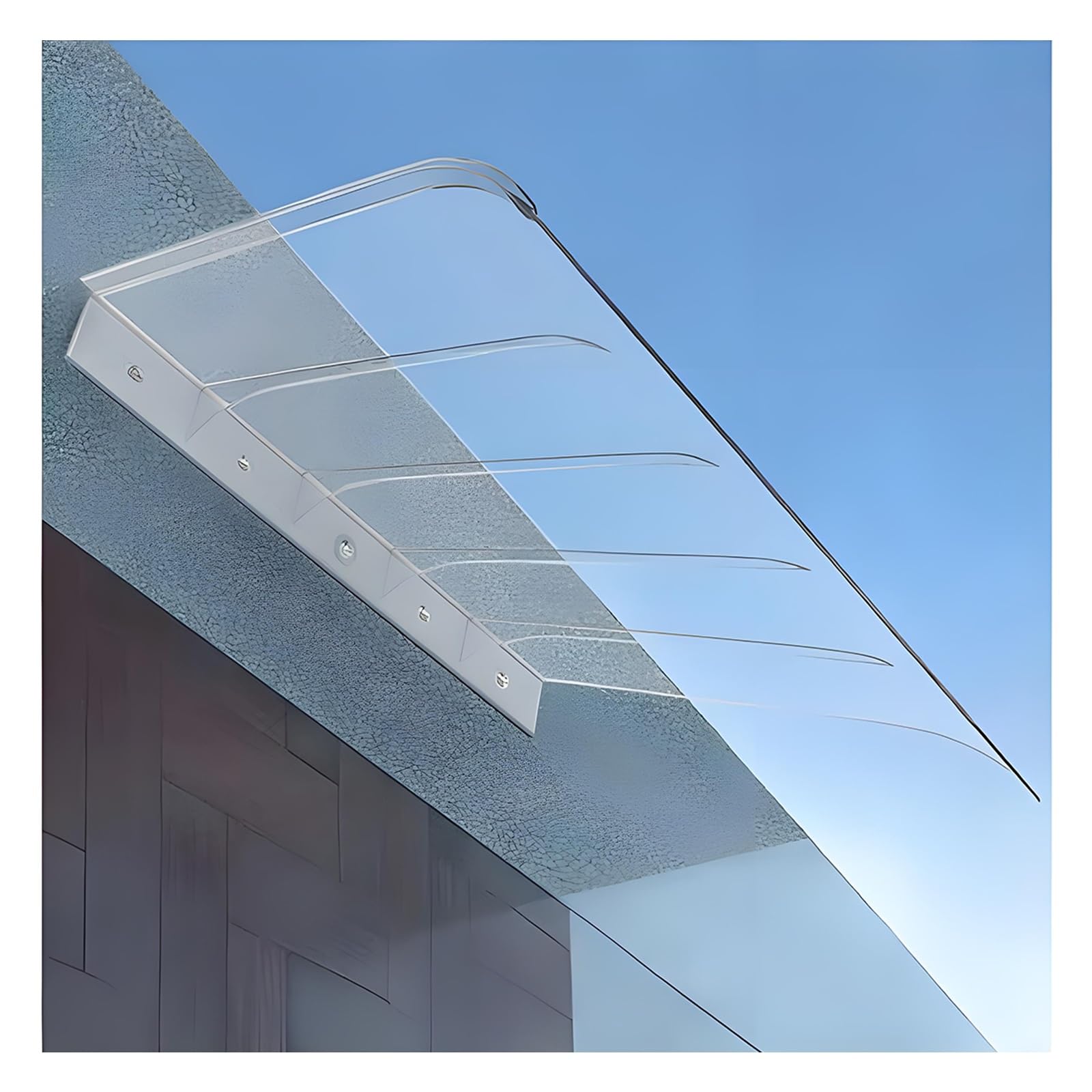 Zhengqian One Color Invisible Rain Shelter Cover,Polycarbonate Window And Door Awning Entrance,Uv Rain Snow Protection Patio Awning Canopy, Thick 3.5 Mm,For Outside,Porch,House Entrance(W45*L80cm/W 17.7*L31.4in)