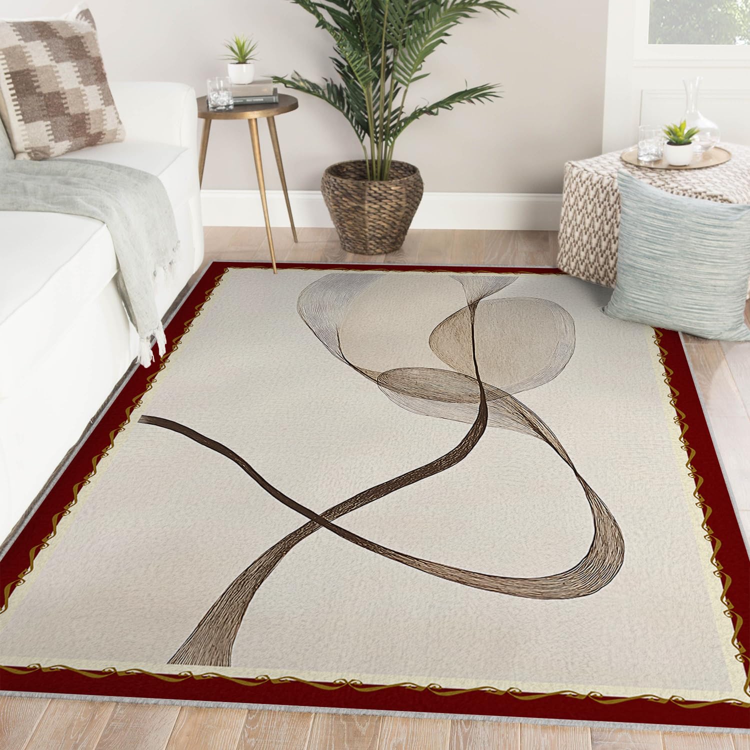 Tapis decoratif minimaliste Stripe Line 60x90cm pour tapis de sol interieur