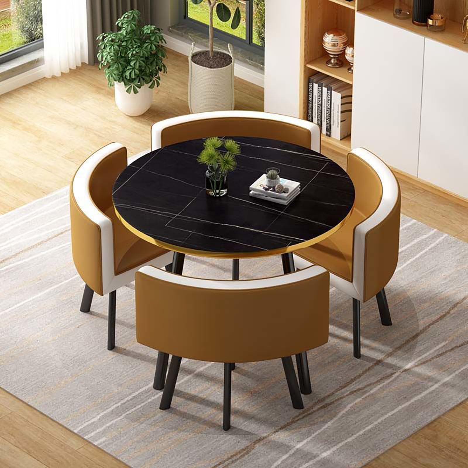 OCAZI Round Conference Table for Dinning Room/Kitchen Simple Small Round Table Kitchen Dining Table Set