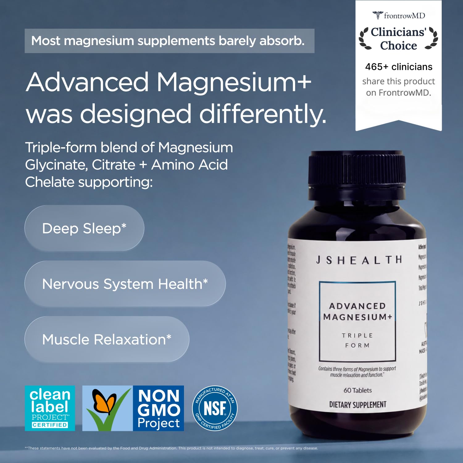 JSHealth Magnesium Supplement for Sleep. 400mg Triple-Form Glycinate — Amazon image 2