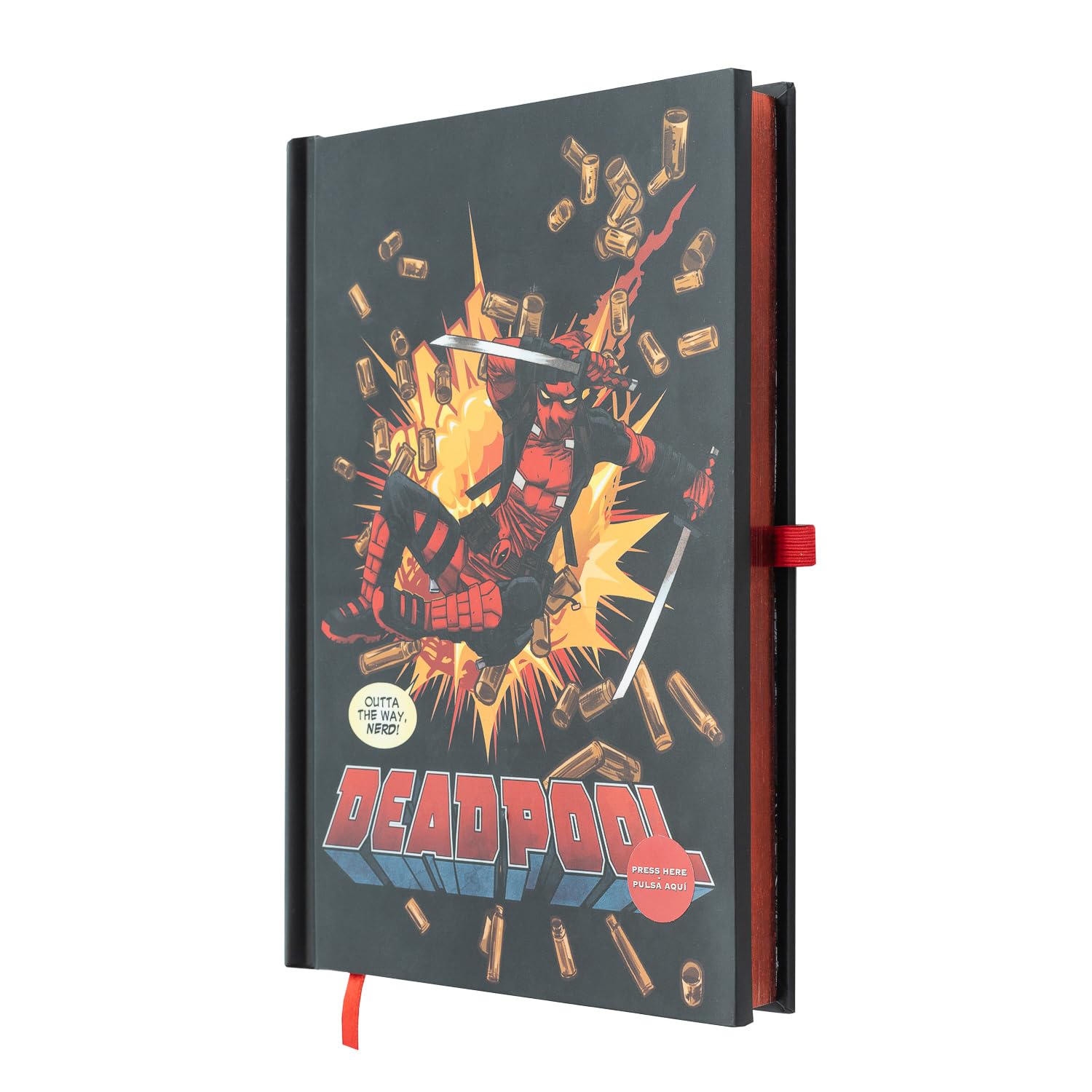 Grupo Erik Journal A5 Notizbuch Marvel Deadpool mit Licht und Stift Hardcover Notizbuch Notizblock A5 Tagebuch - Offizieller Marvel Merch