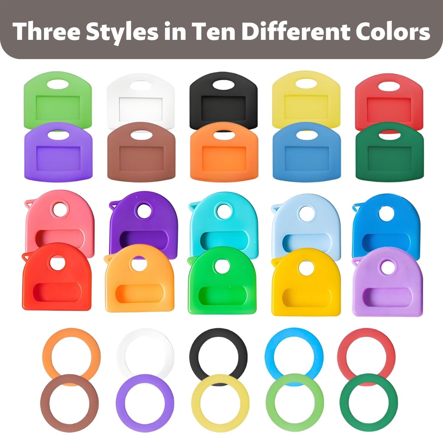Lot De 30 Capuchons Colorés Pour Clés Avec étiquettes - 10 Couleurs, Identification Facile, Réduction Du Bruit