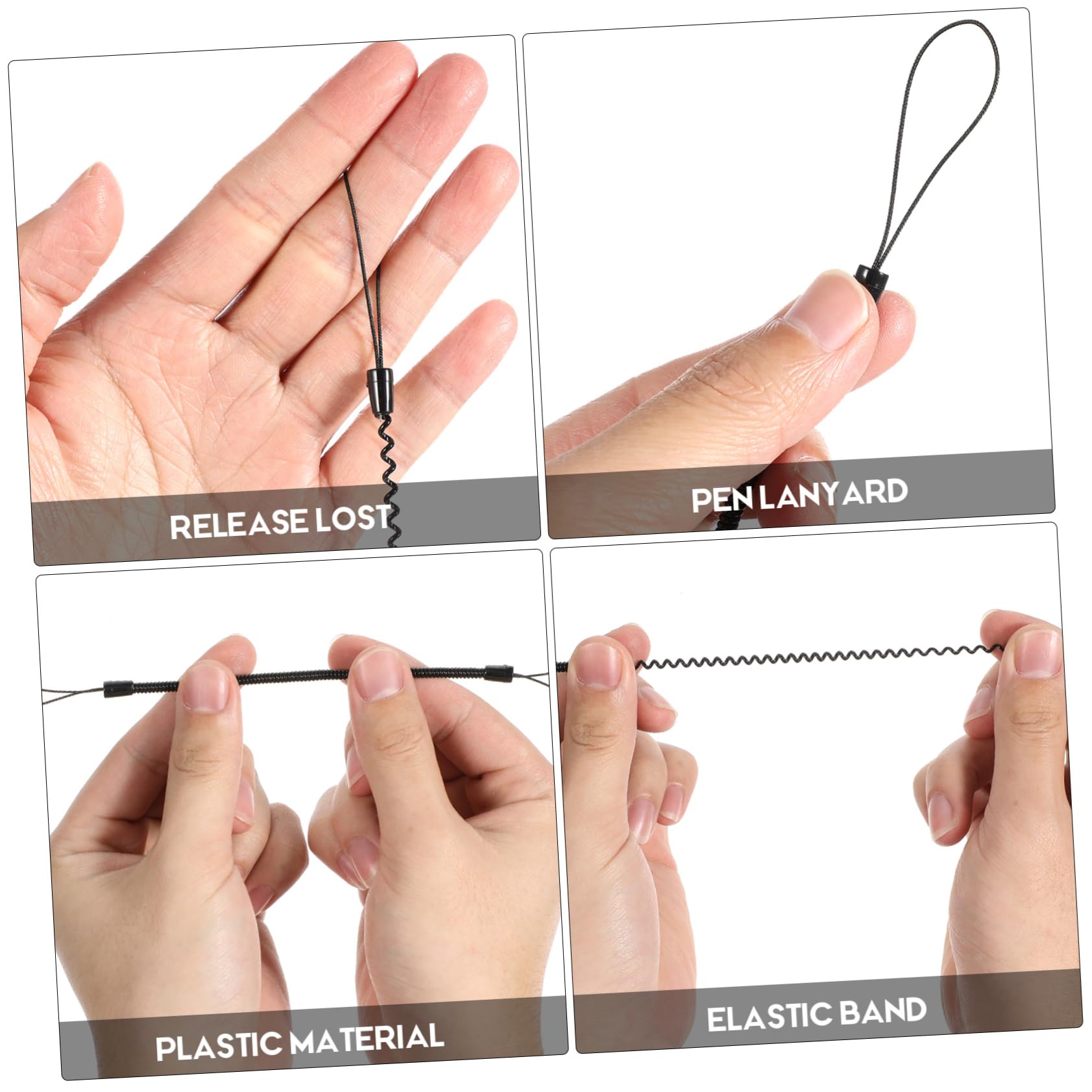 Mipcase Elastic Stylus Tether Lanyard for Pen 8 Pcs Spring Rope Pen Holder Anti-Lost Pen Lanyard Set