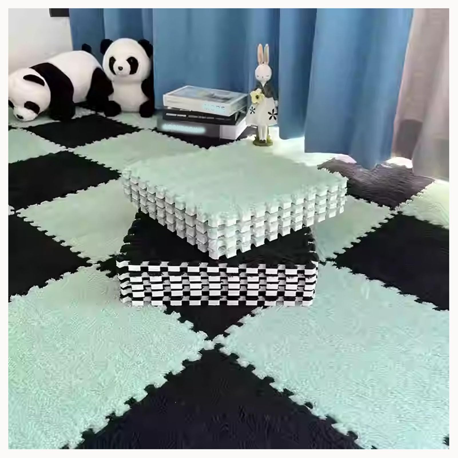 Tapis de sol en mousse EVA puzzle 12 dalles épaisses multicolores pour sol